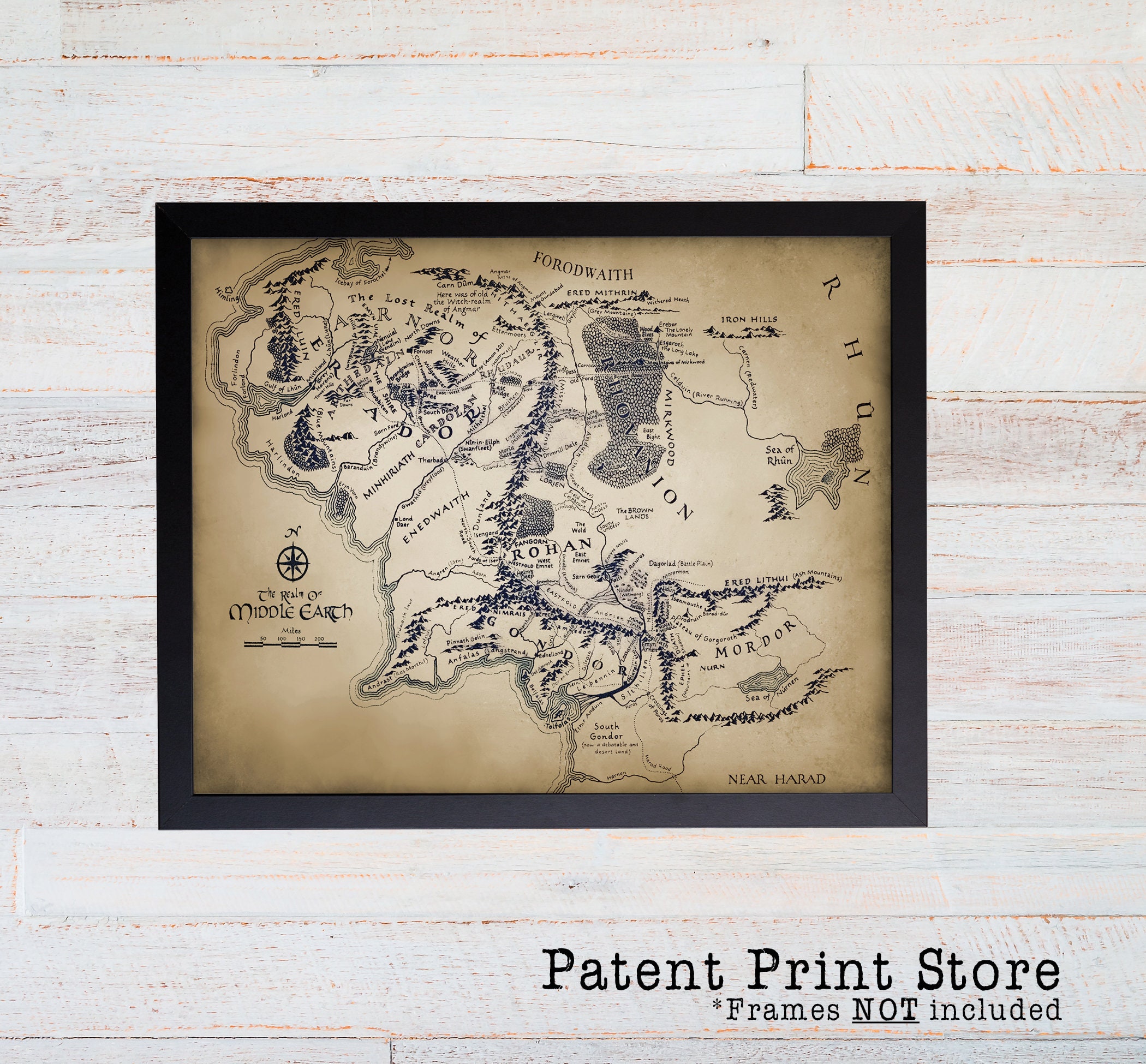 lord of the rings middle earth map lord of the rings fantasy map lord of the rings map wall art poster middle earth poster hobbit art