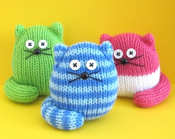 Quick and Easy Cats - INSTANT DOWNLOAD PDF Knitting Pattern