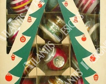 Shiny Brite 3 Ornaments 2 x 3 Fridge Magnet
