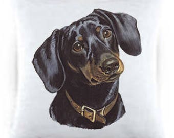 Dachshund Satin Throw Pillow