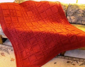 AlterKnit Squares Knitted Afghan Pattern
