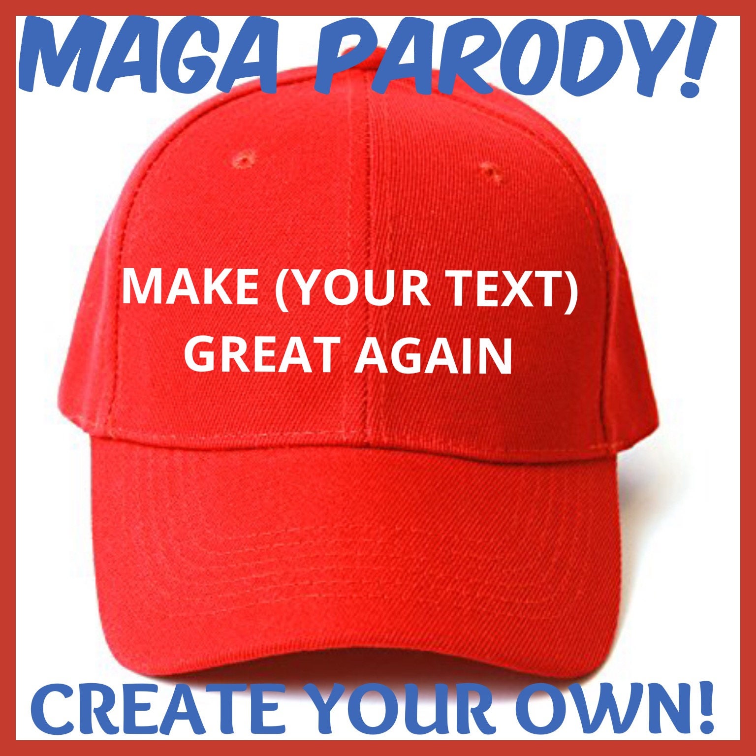 MAGA Parody Funny Hat - Personalized Custom Embroidered Trump Hat For Costume & Humor