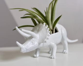 Animal planter, Planter, dinosaur planter, triceratops, decor, desk accessory, office planter, gift, animal planter, teacher gift, nursery