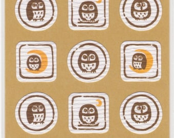 Owl Japanese Washi Stickers - Reference A4684