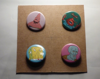 Ugly Spongebob Pins/Magnets