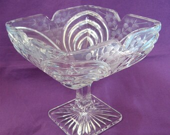 ON SALE was 20.99 Vintage Square Glass Pedestal Bowl