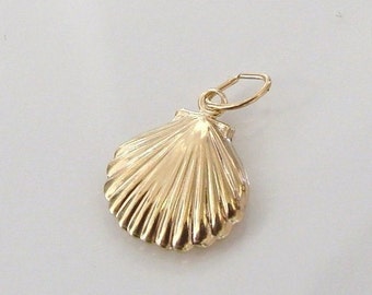 5pcs 14K Gold Filled Scallop Shell Charm, Made in USA, GC6