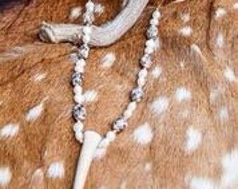 Handmade Beaded Antler Necklace