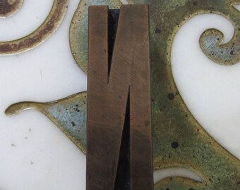 Letter N Antique Letterpress Wood Type Printers Block