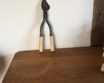 Antique vintage pruners Hand carved handle around 1900