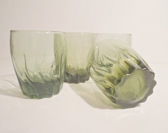 4 Green Drinking Glasses