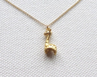 Giraffe Necklace Gold Animal Necklace 14k Gold Fill Chain Birthday Gift Friend Gift Idea Cute Pendant
