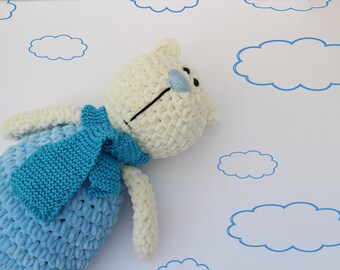 Polar bear toy Soft toy Stuffed polar bear Crochet stuffed bear Personalized toy Hand knit bear Plushie bear Polar bear plushie White bear