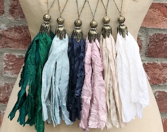 Sari Silk Tassel Necklace