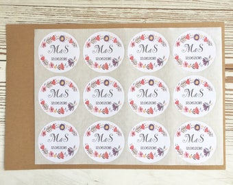 Circular adhesive labels, tags, gift
