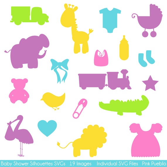 Download Baby Shower Silhouettes SVGs Baby Shower Cutting Templates