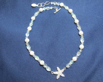 Starfish glass bead necklace