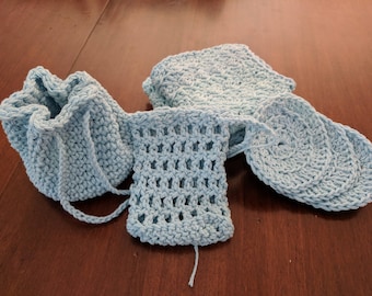 Light Blue Crochet Spa Set