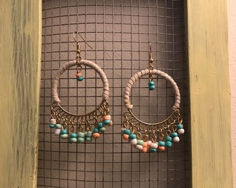 Bohemian Beaded Hoops