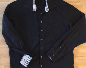 mens burberry print shirt