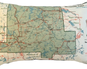 Bancroft Vintage Map Pillow - FREE SHIPPING