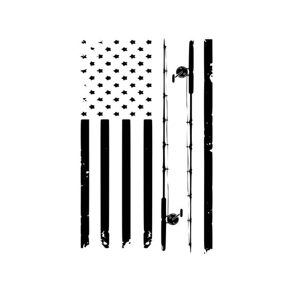 Digi-tizers Fishing Pole American Flag Rugged (SVG Studio ...