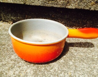 Orange Cast Iron Pot Made In Belgium 14 Worn