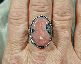 Rhodochrosite Ring - Size 8