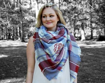 Blanket Scarf with Monogram-Blanket Scarf-Monogram Blanket Scarf-Monogram Scarf-Monogram Scarf Wrap-Oversize Scarf-Monogram Oversize Scarf