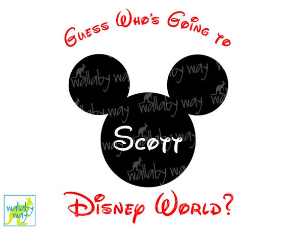 Guess Who is Going to Disney Printable Iron On Transfer or Use