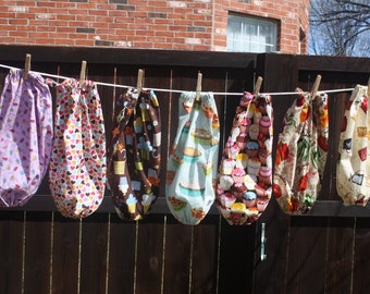 Laundry Room Fabric Grocery Bag Holder