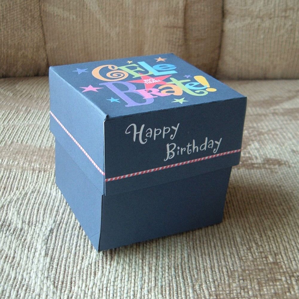 Celebrate Happy Birthday Gift Box Templates DIY Pattern PDF
