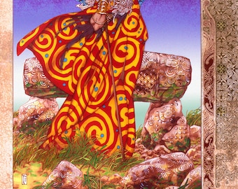 Celtic Irish Fantasy Art BREAS THE BEAUTIFUL 23x16".
