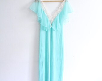 Seafoam Lace Flutter Nightgown Dress