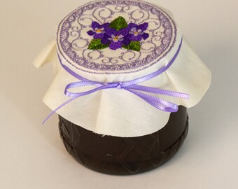 Embroidered Jelly Jar Topper
