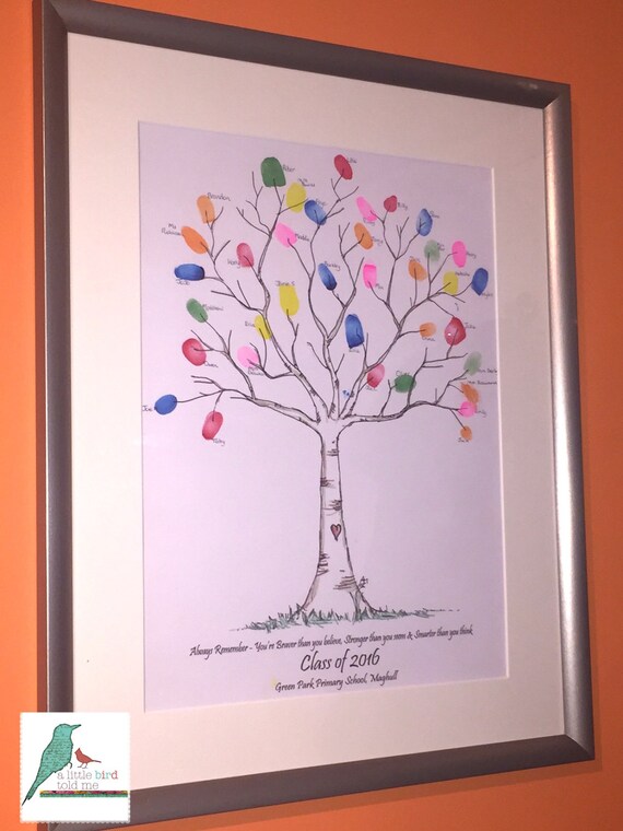 Personalised Fingerprint Tree School Leaver / Nursery Leaver