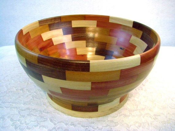 Beautiful Large Wood Bowl Segmented Wooden Bowl Housewarming