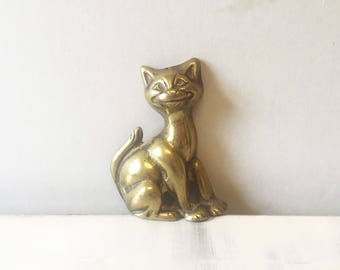 Brass cat, vintage cat, vintage brass, cat figurine, brass figurine, collectible brass, cat statue, collectible cat, brass cat ornament