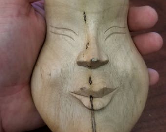Hand-Carved Wood Mask from Bali, Indonesia! Wall Art decor! Wood Carving 5" (Q7)