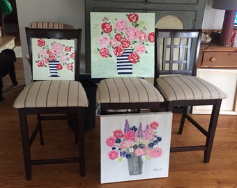 Teena Flanner Original flowers roses painting acrylic flower floral 20x20