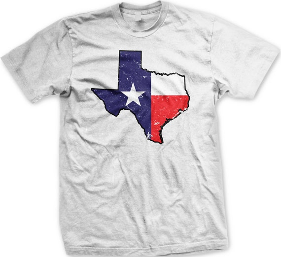 Texas State Shaped Flag Men's T-shirt Texas Shaped Flag