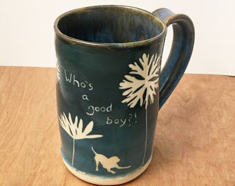 Doggy Mug, handmade mug, coffee mug, large ceramic mug