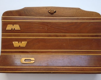 Earl Gresh Monogrammed Wooden Clutch