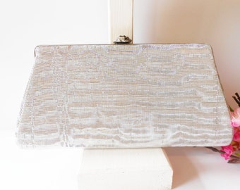 Silver Evening Bag, Vintage Silver Purse, Clutch Handbag, Evening Purse, Silver Clutch Bag, Formal Purse EB-0644