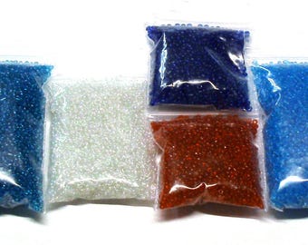 Destash Lot of 6.9 Oz. of Transparent Glass Seed Beads Size 11, Destash Beads, Destash Beads Lot, Seed Beads Lot