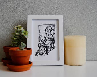 Custom State print, Custom State floral, Custom State decor