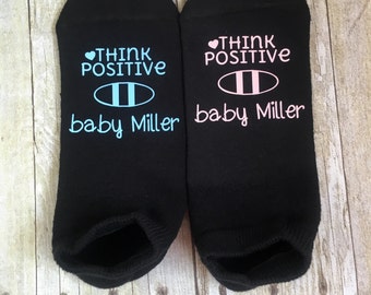 Personalized Fertility Socks,IVF, IUI, Motivational Socks, Think Positive, Tansfer Day, Infertility