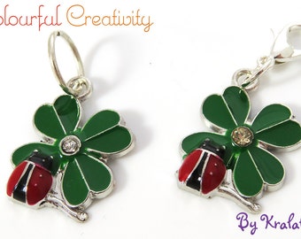 Stitch marker enamel lucky clover