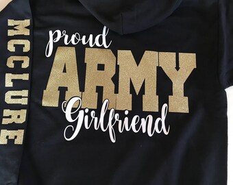ARMY Girlfriend, Black Pullover Hoodie