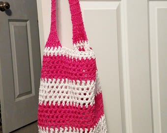 Crochet cotton beach/market tote